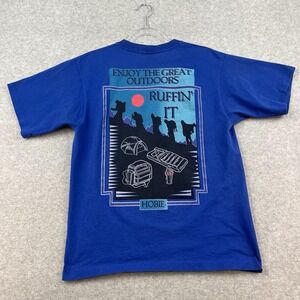 Vintage Hobie Graphic T Shirt Adult Mens M Blue Graphic Camping Hiking‎ Gorpcore